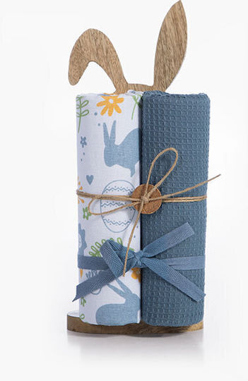 Nef-Nef Homeware Osterdekorationen & Ornamente Kaninchen Hölzernes Set 2Stücke (Verschiedene Designs oder Farben)