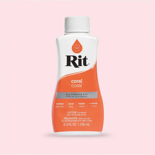 Rit Dye Liquid All-Purpose Fabric Dye Coral 236ml