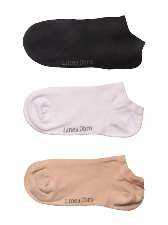 Linea D'oro Männliche Mehrfarbige Socken 3Pack