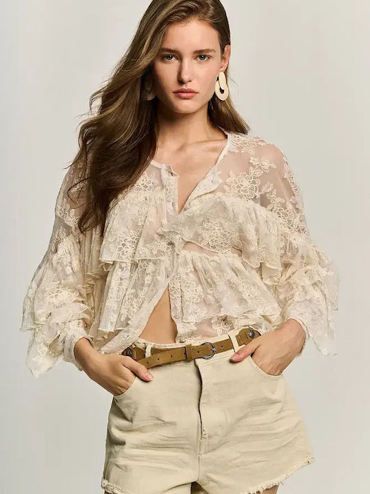 Long Sleeve Women's Shirt Ivory