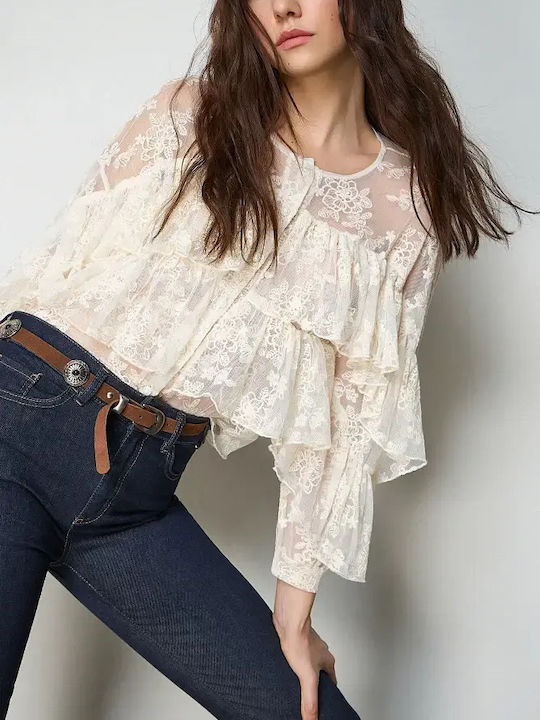 Long Sleeve Women's Shirt Ivory