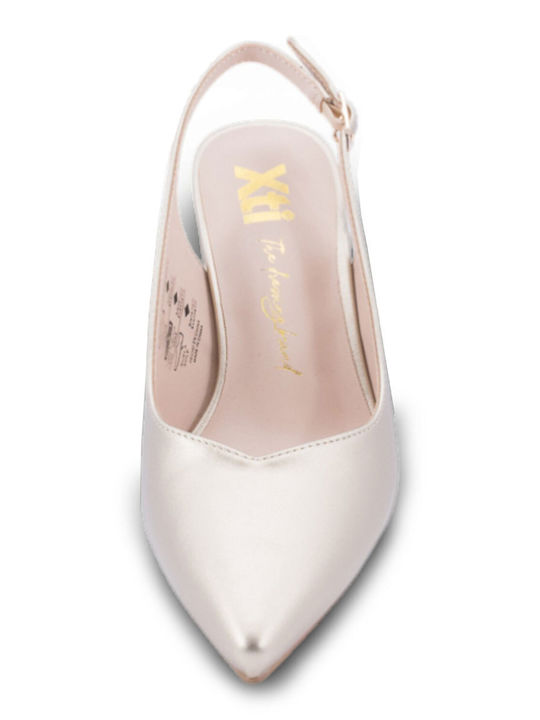 Pumps mit Riemen Goldene