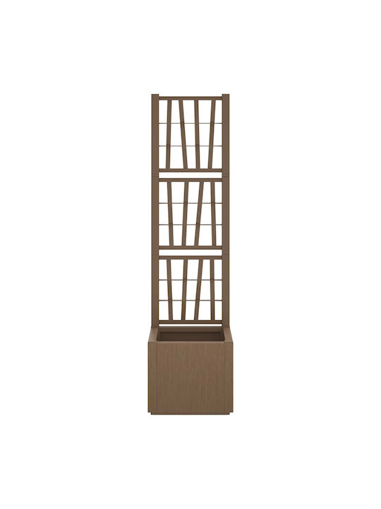 vidaXL Пластмасова Кафява Саксия За Цветя 36x36x140см