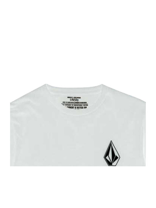 Kids Long-Sleeved Top Wht Black Iconic Stone
