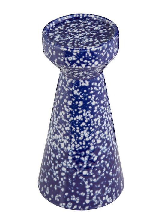 Butlers Speckle Kerzenhalter Keramik in Blau Farbe 13x13x25cm
