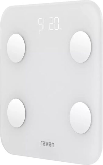 Raven Smart Scale 180kg with Bluetooth White