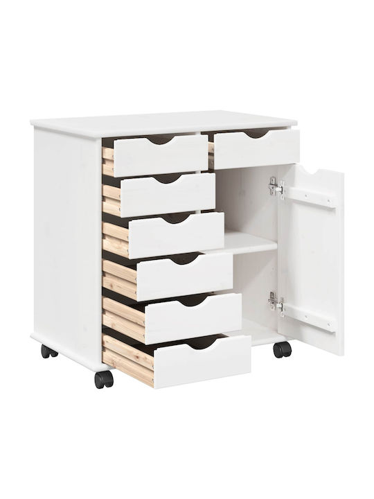 Office Cabinet Made of Solid Natural Wood 63.5x39x65.5cm