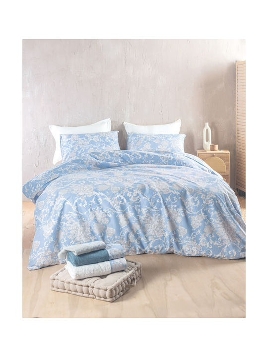 Rythmos Candince Pillowcase Set with Envelope Cover Blue 50x70cm