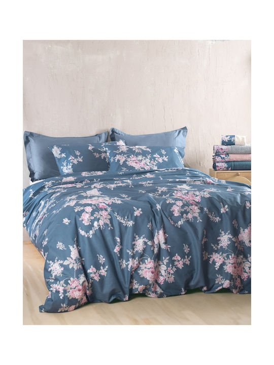 Rythmos Springtime Pillowcases Set with Envelope Cover Dark Blue 50x70cm