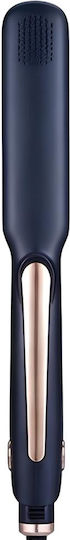 Avizar Straightening Curling Iron In Ceramic Tourmaline 40w Adjustable Temperature Navy Blue