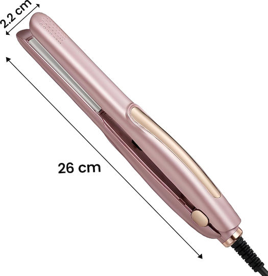 Avizar Straightening Curling Iron In Ceramic Tourmaline 25w Adjustable Temperature Pink