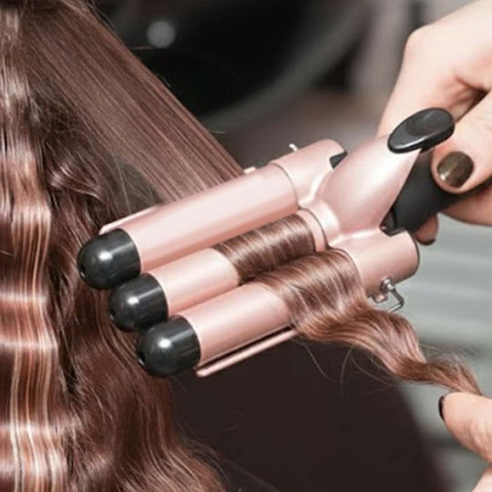Avizar 70w Multifunction Curling Iron 3 Ceramic Tourmaline Barrels Pink
