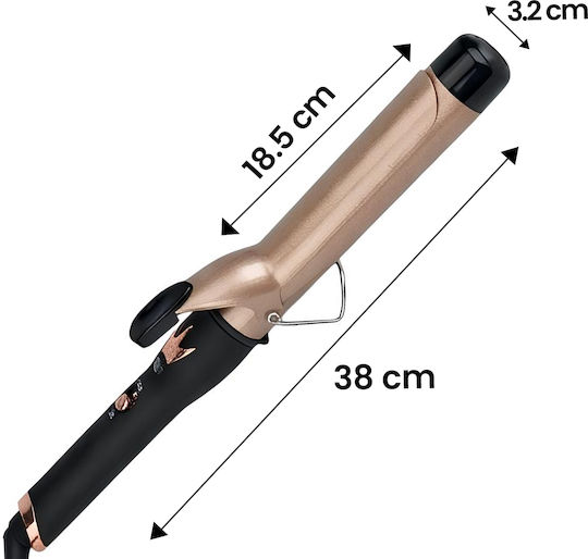 Avizar 32mm Curling Iron Large Curls 64w Fast Ptc Heating Black Gold