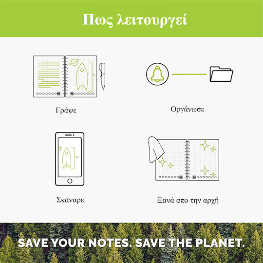 Rocketbook Notebook A4 with White Pages with Pen Case Gray