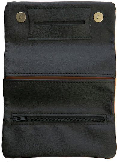 Rollit Tobacco Pouch Made of Artificial Leather Orange with Button Closure 15.5x8cm