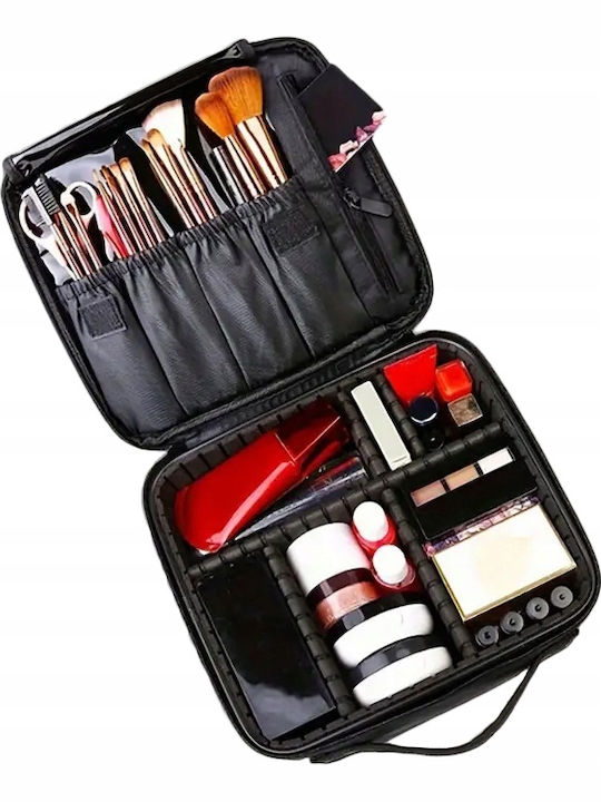 Geantă Organizator Cosmetică De Călătorie Zola Compartimente Reglabile Fermuar Mâner 23 X 26 X 10 Cm Neagră