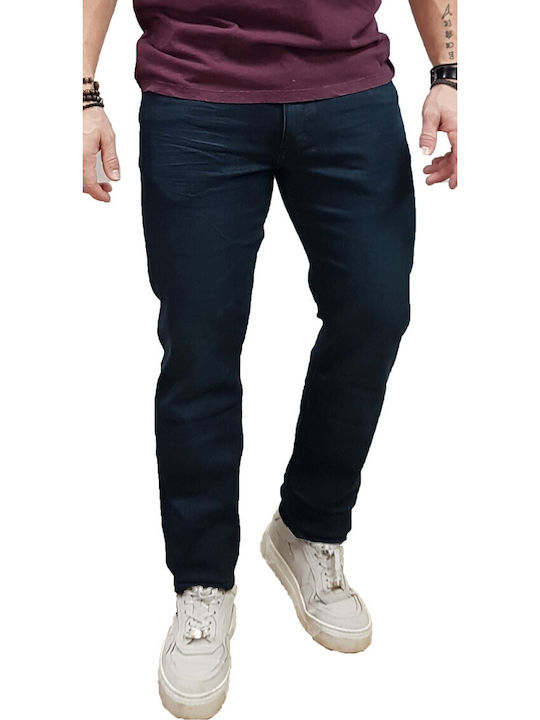 Men's Elastic Jeans Pants with Regular Fit Dark Blue