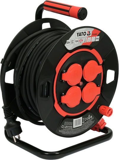 Yato Waterproof Extension Reel Cord 3 x 1.5mm²/30m Black