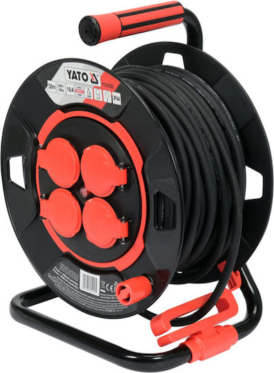 Yato Waterproof Extension Reel Cord 3 x 1.5mm²/30m Black