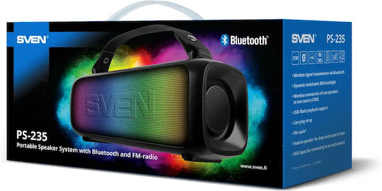 Sven PS-235 Ηχείο Bluetooth 12W με Ραδιόφωνο και Διάρκεια Μπαταρίας έως 12 ώρες Μαύρο