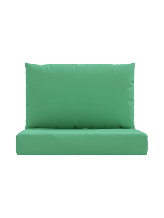 vidaXL Waterproof Sofa Cushion Palette with Backrest Green 2pcs 60x38cm