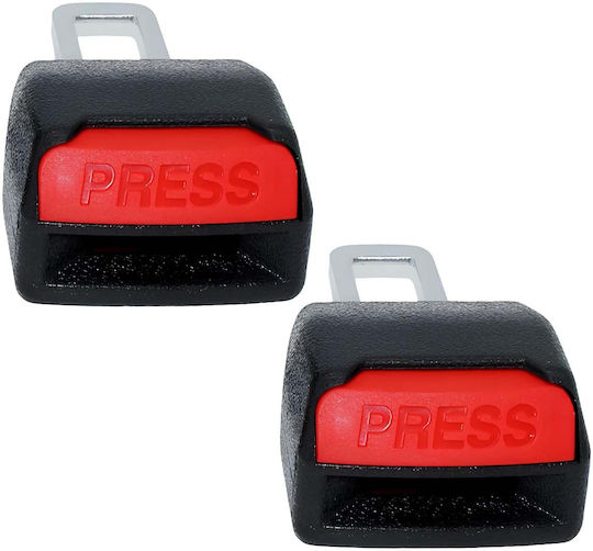 Avizar Set 2 Car Safety Belt Buckles Reliable Hold Black Red