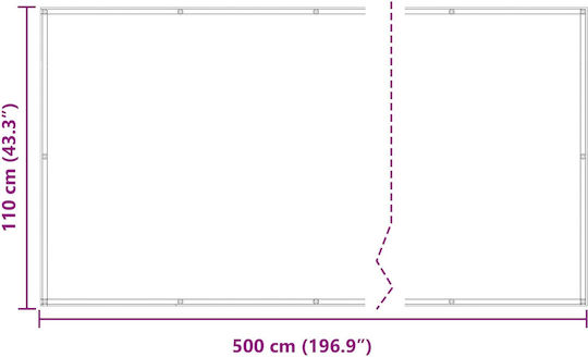 vidaXL Rectangular Shade Divider Burgundy 1.1x5x5m