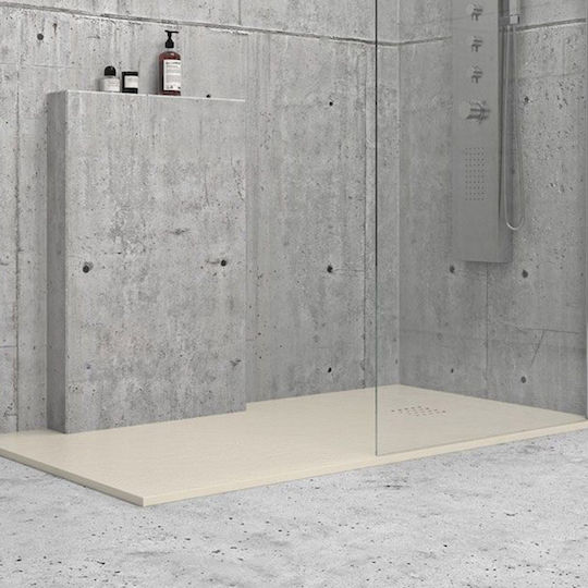 Karag Pietra Pătrată Inox Duș 80x80cm Albă