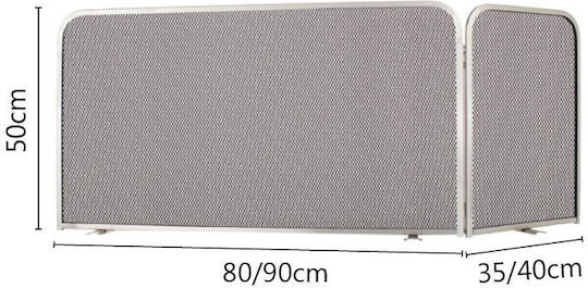 Zogometal Metallic Fireplace Screen 80x35x50cm Black