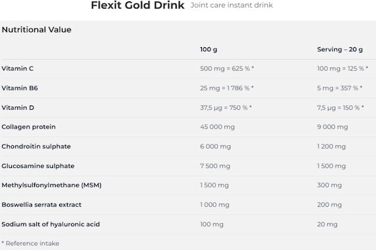 Nutrend Flexit Gold Drink Supplement for Joint and Bone Health 400g Pear