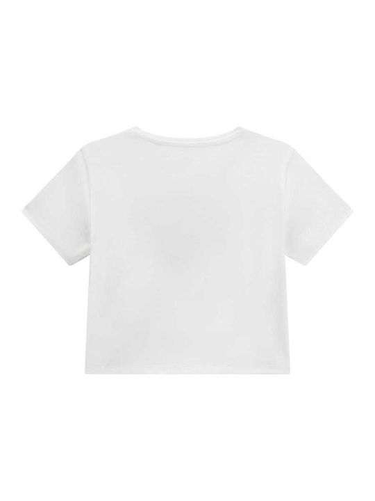 Kids Crop Top Short-Sleeved White J6ri06