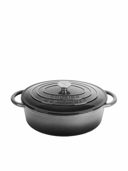 Ovale Gusseisen Niederländische Ofen 37x29cm 9lt