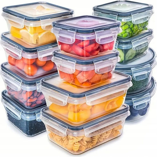 Set Cutii De Prânz Din Plastic Transparente 5cm 12 Bucăți