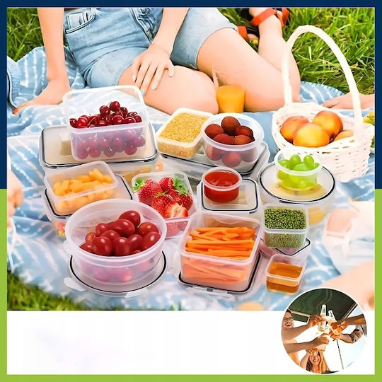 Set Cutii De Prânz Din Plastic Transparente 5cm 12 Bucăți