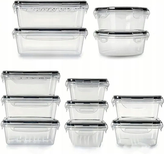 Set Cutii De Prânz Din Plastic Transparente 5cm 12 Bucăți