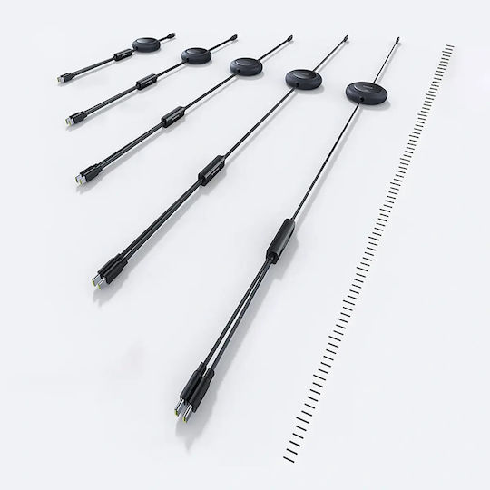 Baseus Подвижен USB към Type-C Кабел Черен 1.2m E0415504