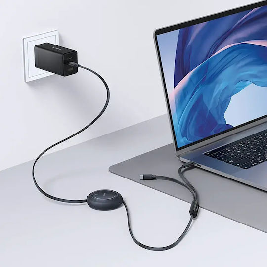 Baseus Подвижен USB към Type-C Кабел Черен 1.2m E0415504