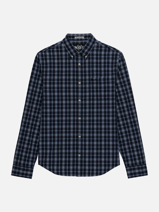 Long Sleeve Shirt in Regular Fit Checked Blue
