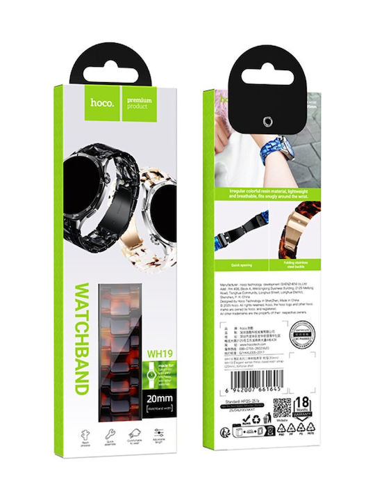 Hoco Wh19 Elegante Serie Tragbare Bänder Kunststoff Armband Samsung Huawei Xiaomi Vivo Oppo Ca 20mm Universell Tartaruga