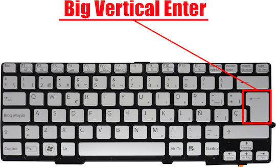 Teclado Español Para Portátil Spanish Laptop Keyboard Sony Vaio Svs13 Sve13 Svs131 Sv-e13 Svs13a 1-490-143-21 149014321usx 1-490-097-11 9z.n6bbf.401 Es Nο Frame Backlight Silver Κωδ.40409esnofrblsil