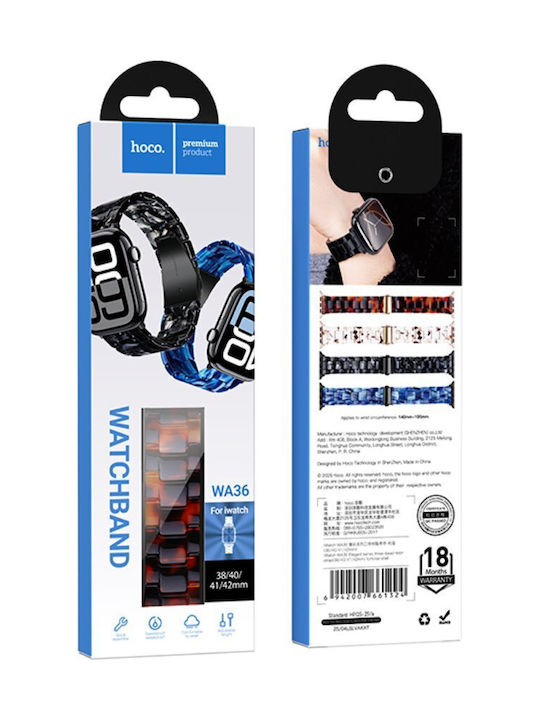 Hoco Wa36 Elegant Series 38 40 41 42mm Tragbare Bänder Plastik Armband Apple Watch Series 1 2 3 4 5 6 7 8 9 Se Se2 Tartaruga
