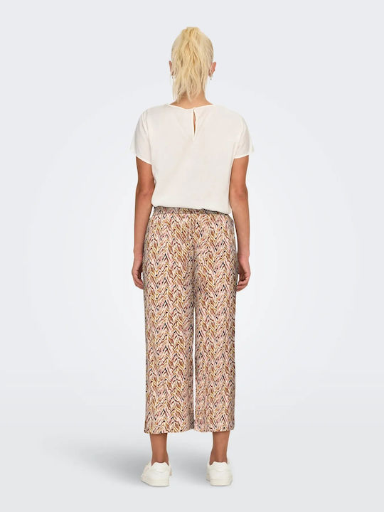 Women's Palazzo Pants with Floral Pattern Black Floral