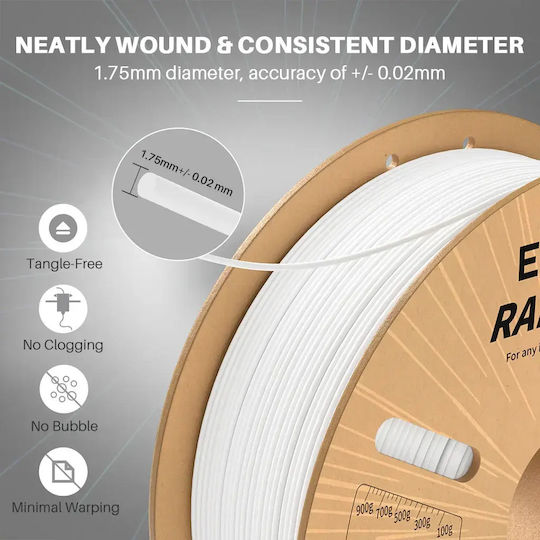 Elegoo PLA 3D Printer Filament 1.75mm Κόκκινο 1kg 1τμχ (Spool)