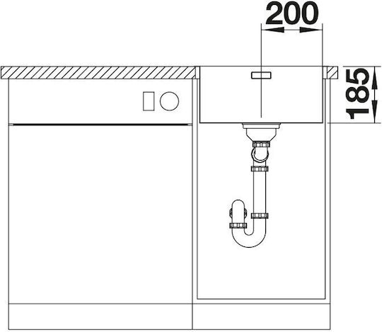 Blanco Solis 400-if Undermount Kitchen Sink Inox Brushed L44xW44cm Gray