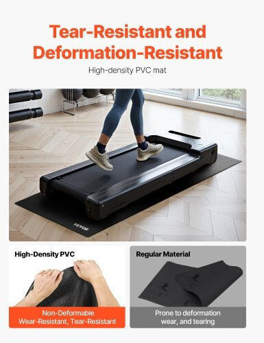 Vevor Gym Exercise Equipment Floor Mat Black 60x130x0.4cm