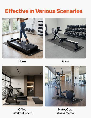 Vevor Gym Exercise Equipment Floor Mat Black 60x130x0.4cm