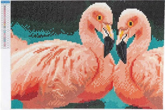 Mosaic Diamante Pictură cu Diamante Zola Design Flamingo Pentru Iubitori 20 X 30 Cm