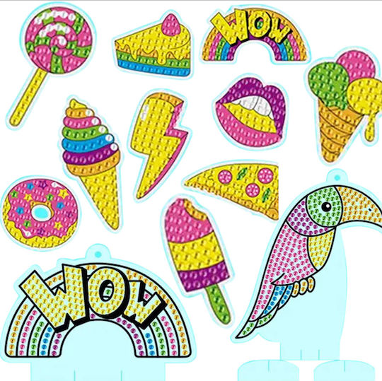 Set Creativ 12 Autocolante Mozaic cu Diamante Zola Model Candy Șablon Autocolante Diamante Tavă Aplicator 2 Ventuze