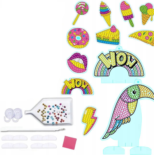 Set Creativ 12 Autocolante Mozaic cu Diamante Zola Model Candy Șablon Autocolante Diamante Tavă Aplicator 2 Ventuze
