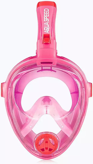 Aquaspeed Tauchmaske Silikon Vollgesicht Kinder Rosa
